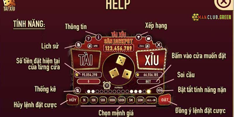 Tính năng tài xỉu manclub